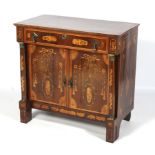 A fine late 19th/early 20th century mahogany and satin wood Sheraton Revival style single drawer