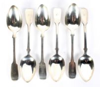A set of six Victorian silver desert spoons, Maker Henry John Lias & James Wakely, London 1880, 286.