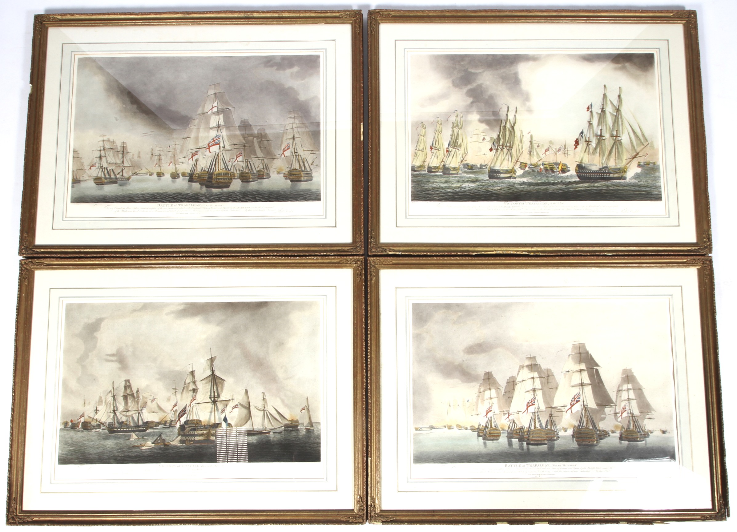 Four 19th century coloured engravings after Robert Dodd (1748-1816)