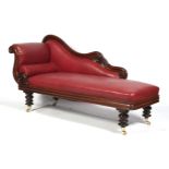 A Victorian mahogany framed chaise longue.