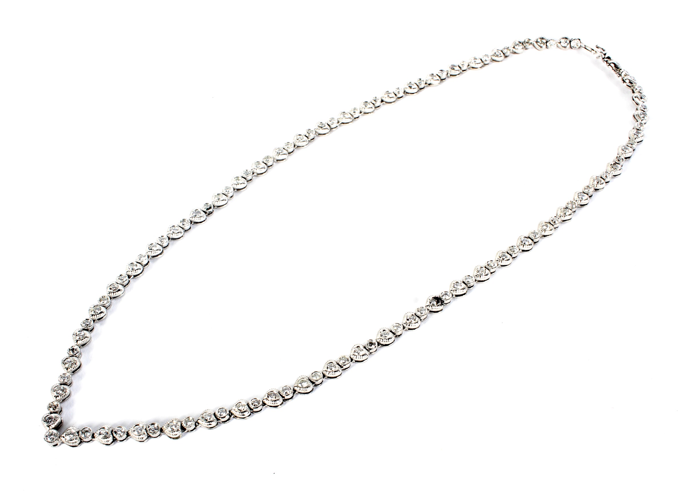 A modern diamond necklace.