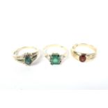 Three gem set dress rings.