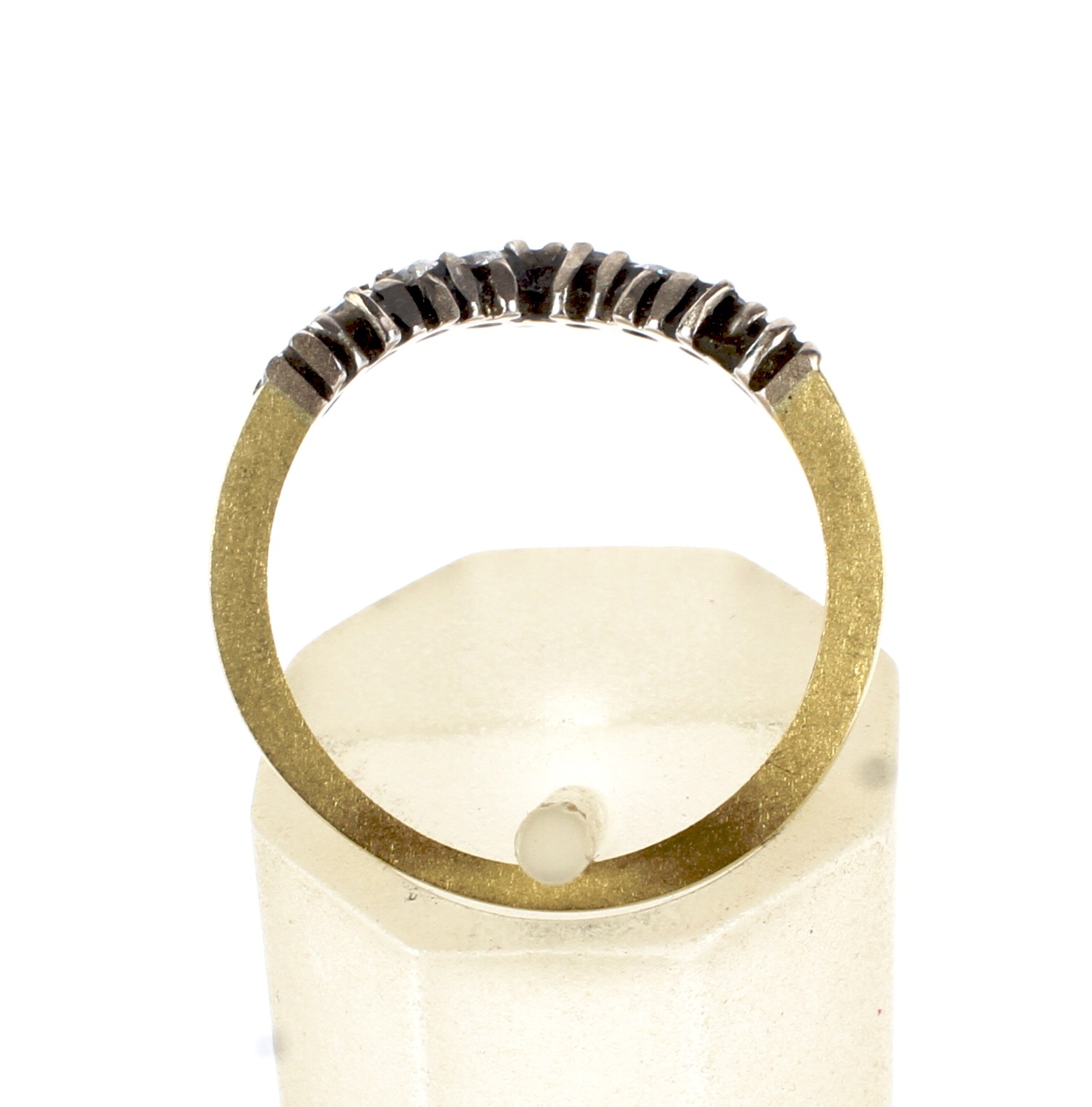 A modern 18ct gold and diamond nine stone wishbone ring. - Image 3 of 8