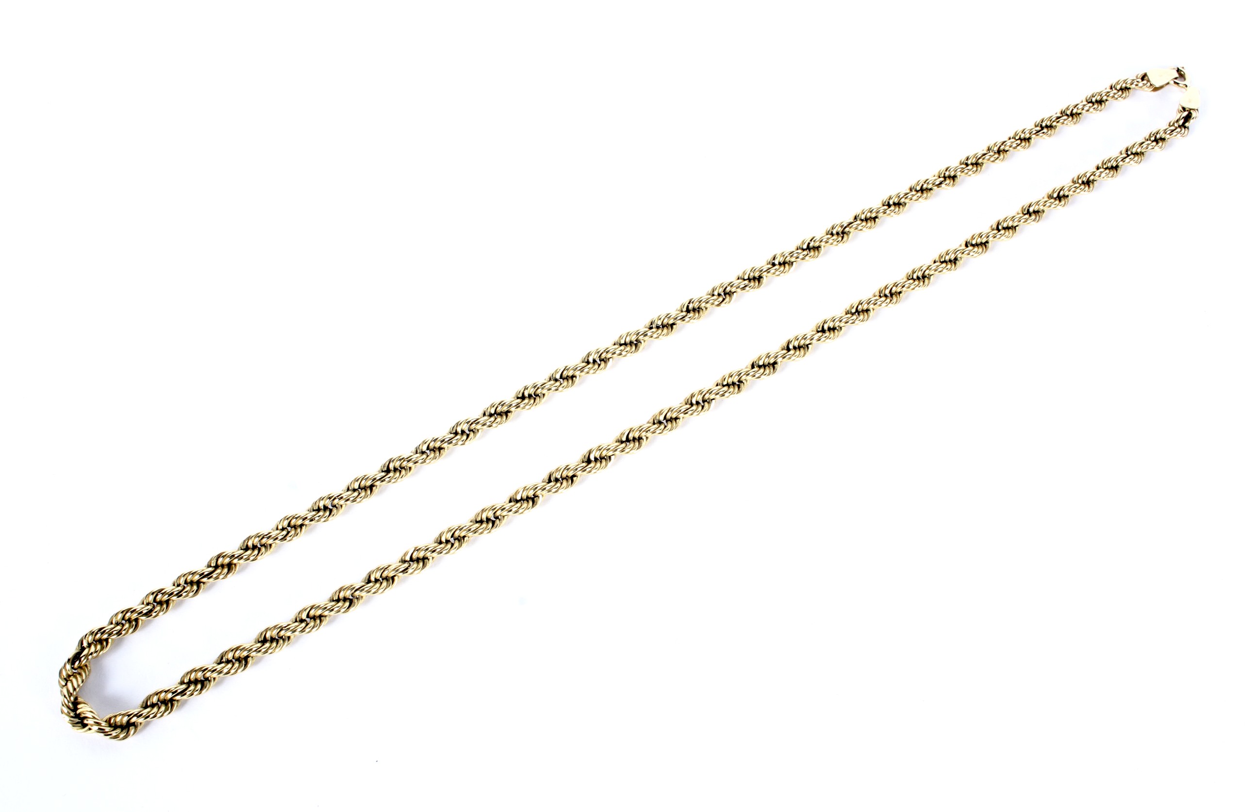 A modern Italian 9ct gold rope-twist necklace.
