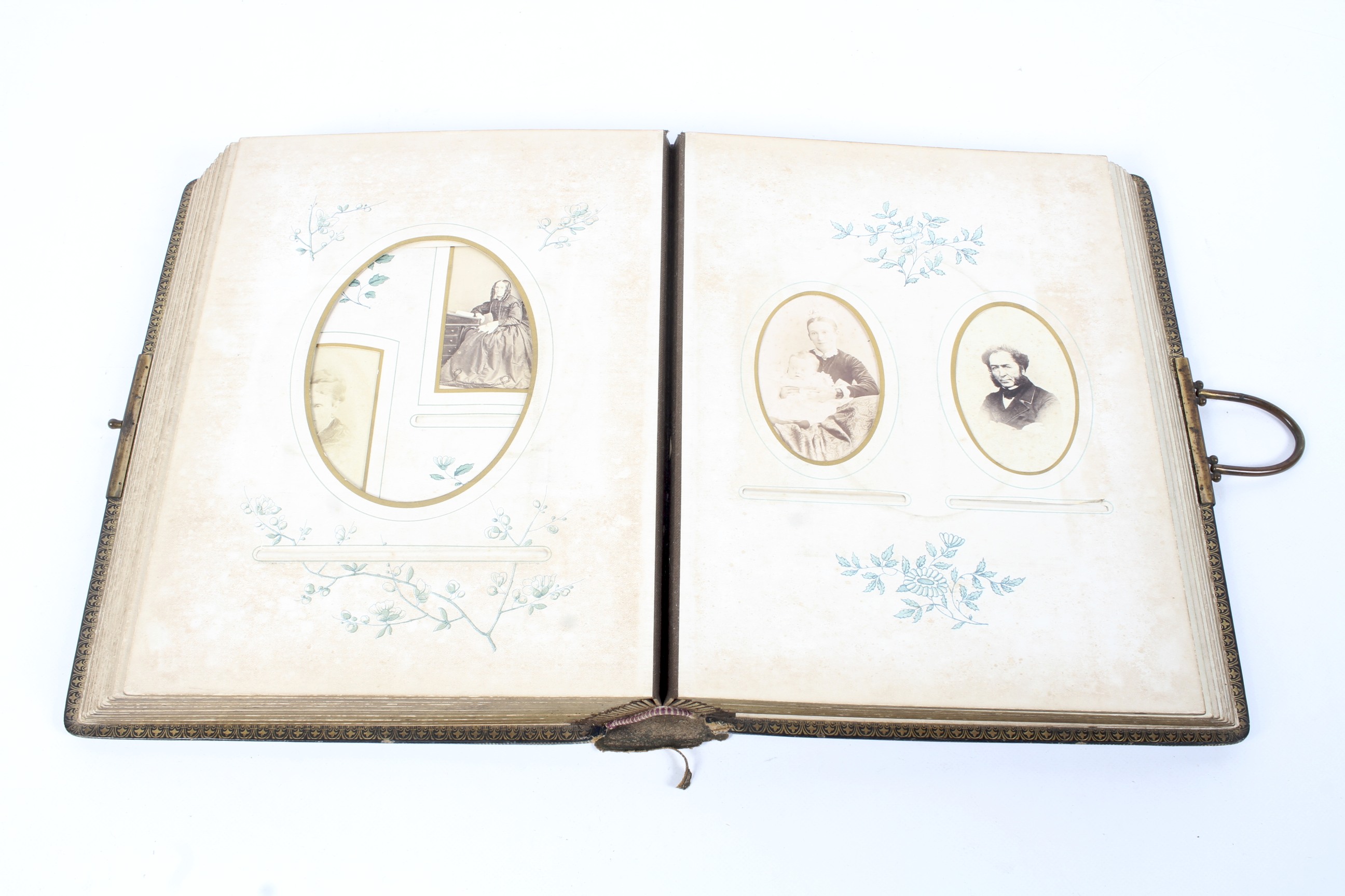 A Victorian leather bound photo album titled Porcelain, Pottery and Portraits. - Image 5 of 6