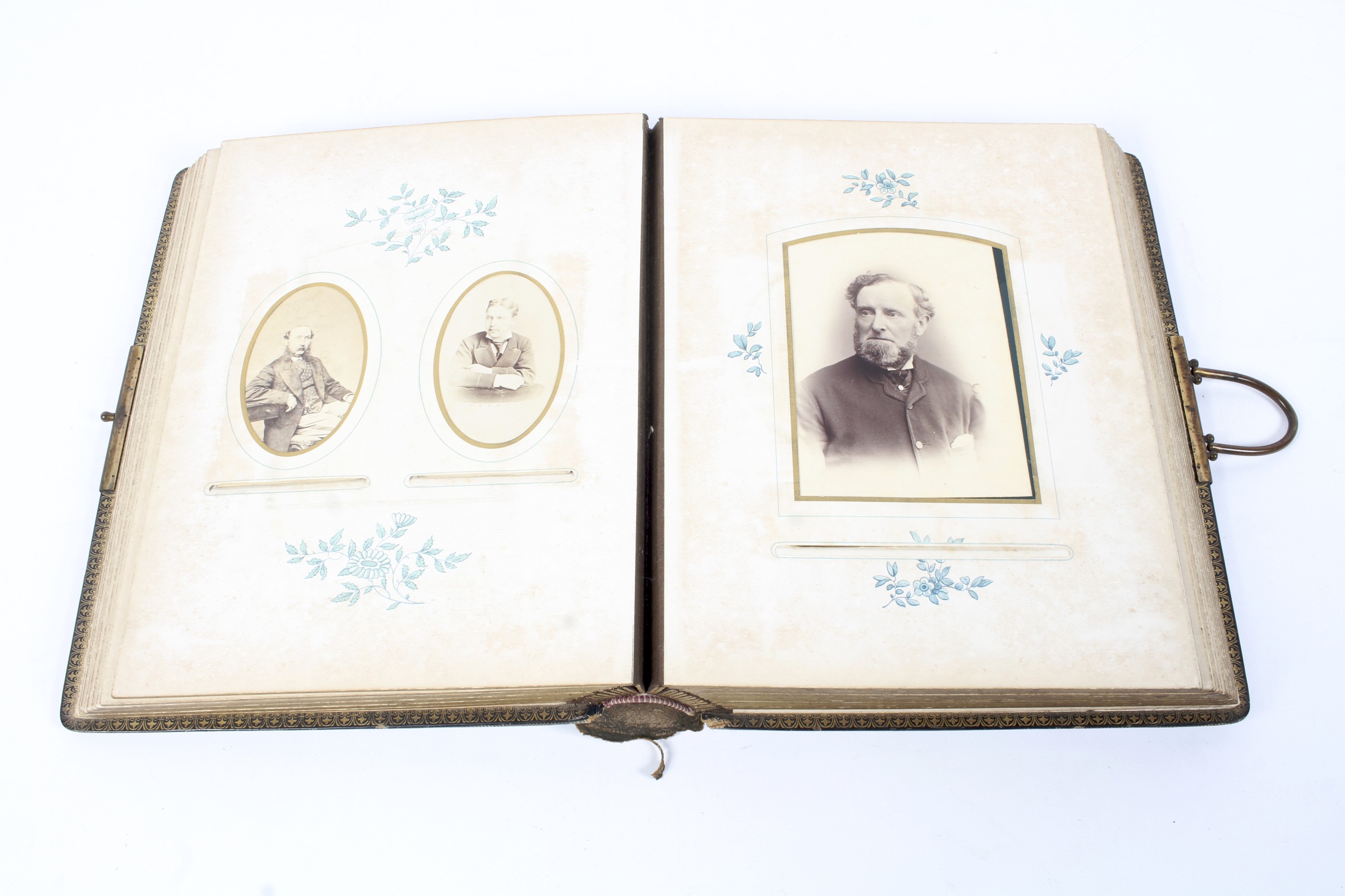 A Victorian leather bound photo album titled Porcelain, Pottery and Portraits. - Image 3 of 6