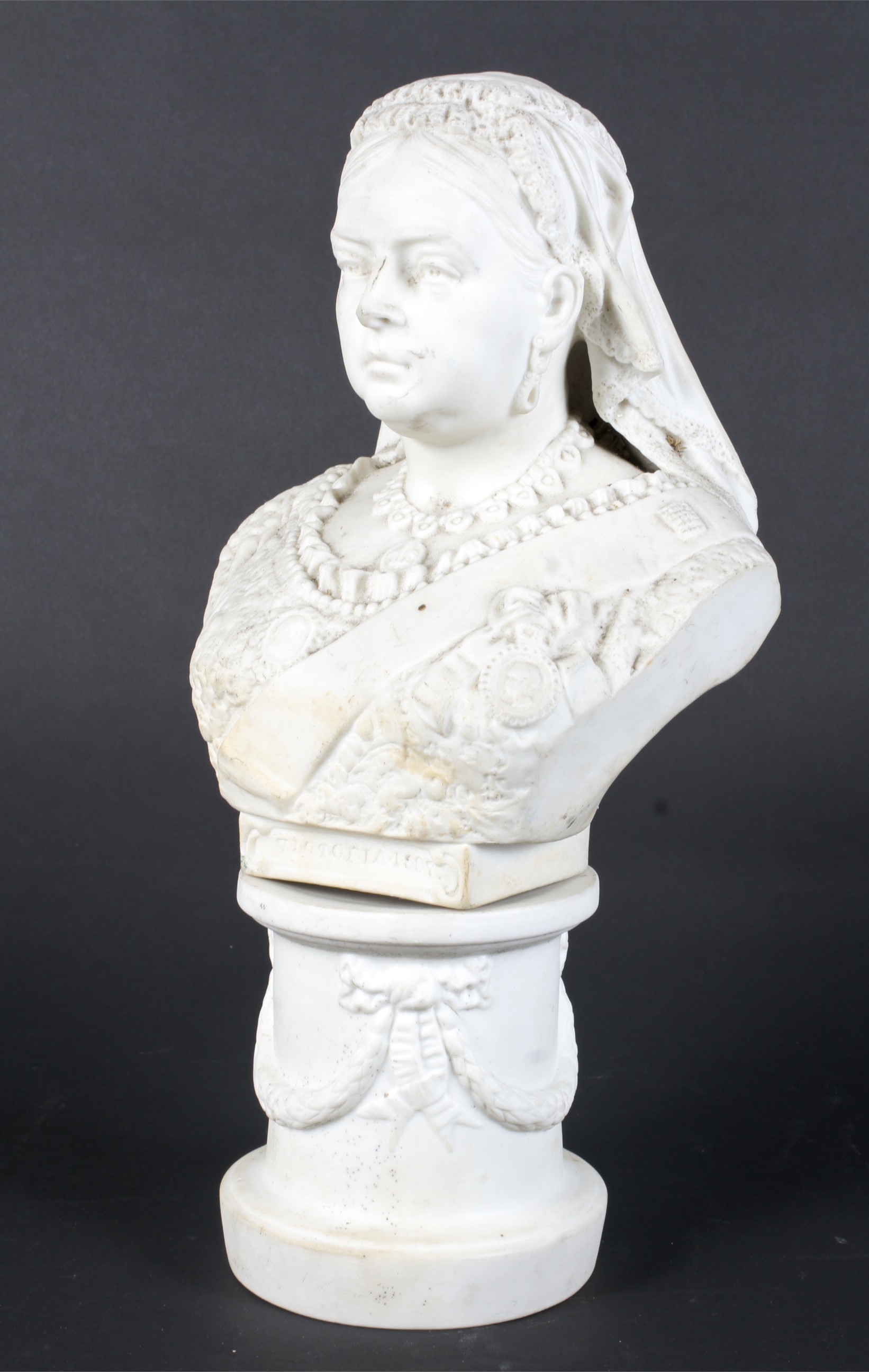 A 19th century Parian bust of Queen Victoria by Turner & Wood (Stoke-on-Trent).
