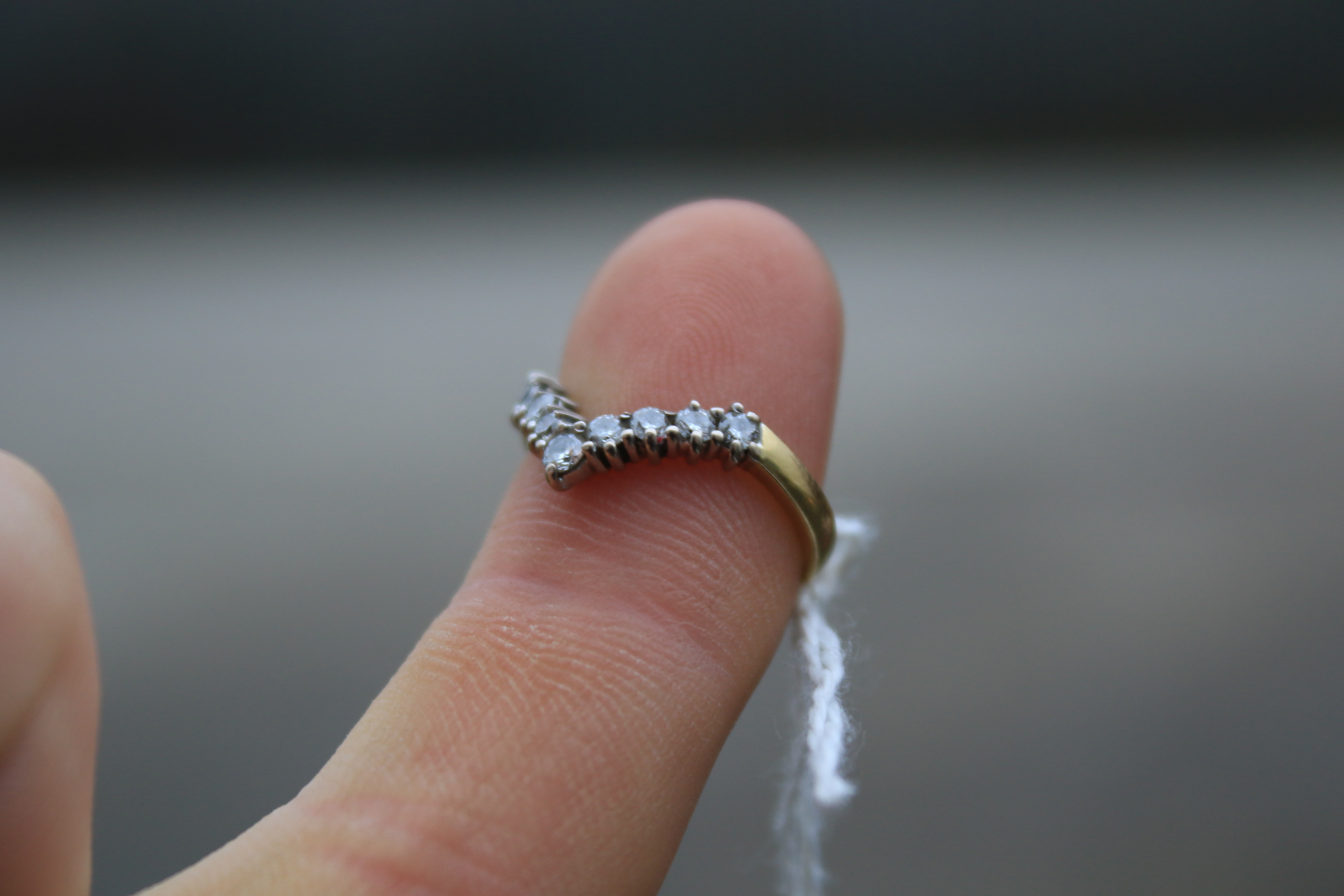 A modern 18ct gold and diamond nine stone wishbone ring. - Image 5 of 8