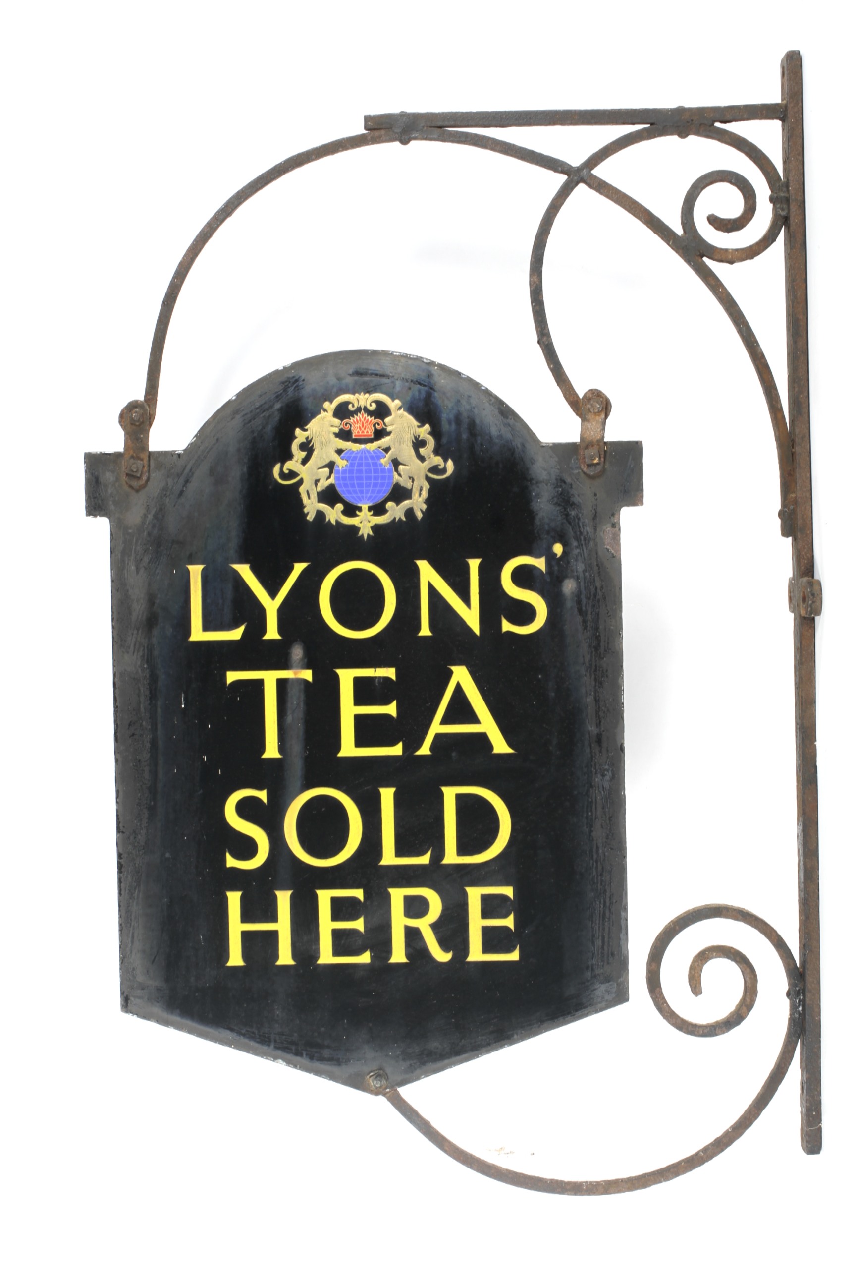 An early 20th century enamelled double sided Lyons' Tea advertising sign - Image 2 of 2