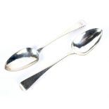 Two Georgian silver Serving spoons, maker Solomon Royes, London 1822,123.4 grams.