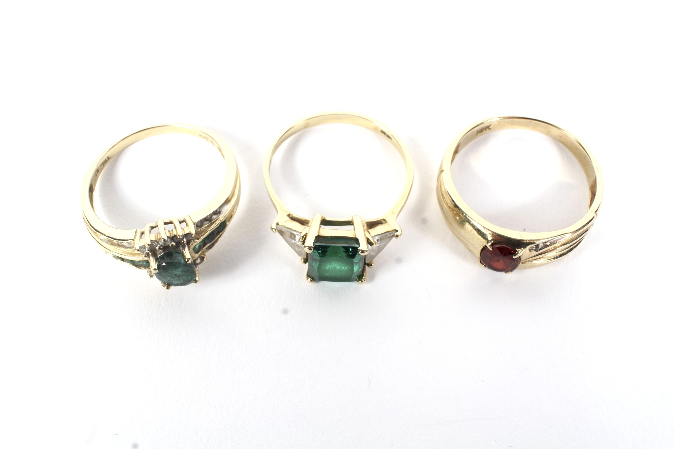 Three gem set dress rings. - Image 2 of 2