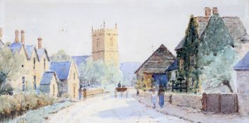 Alfred Oliver Townsend (1846-1917), Coaley, village scene, watercolour on paper.
