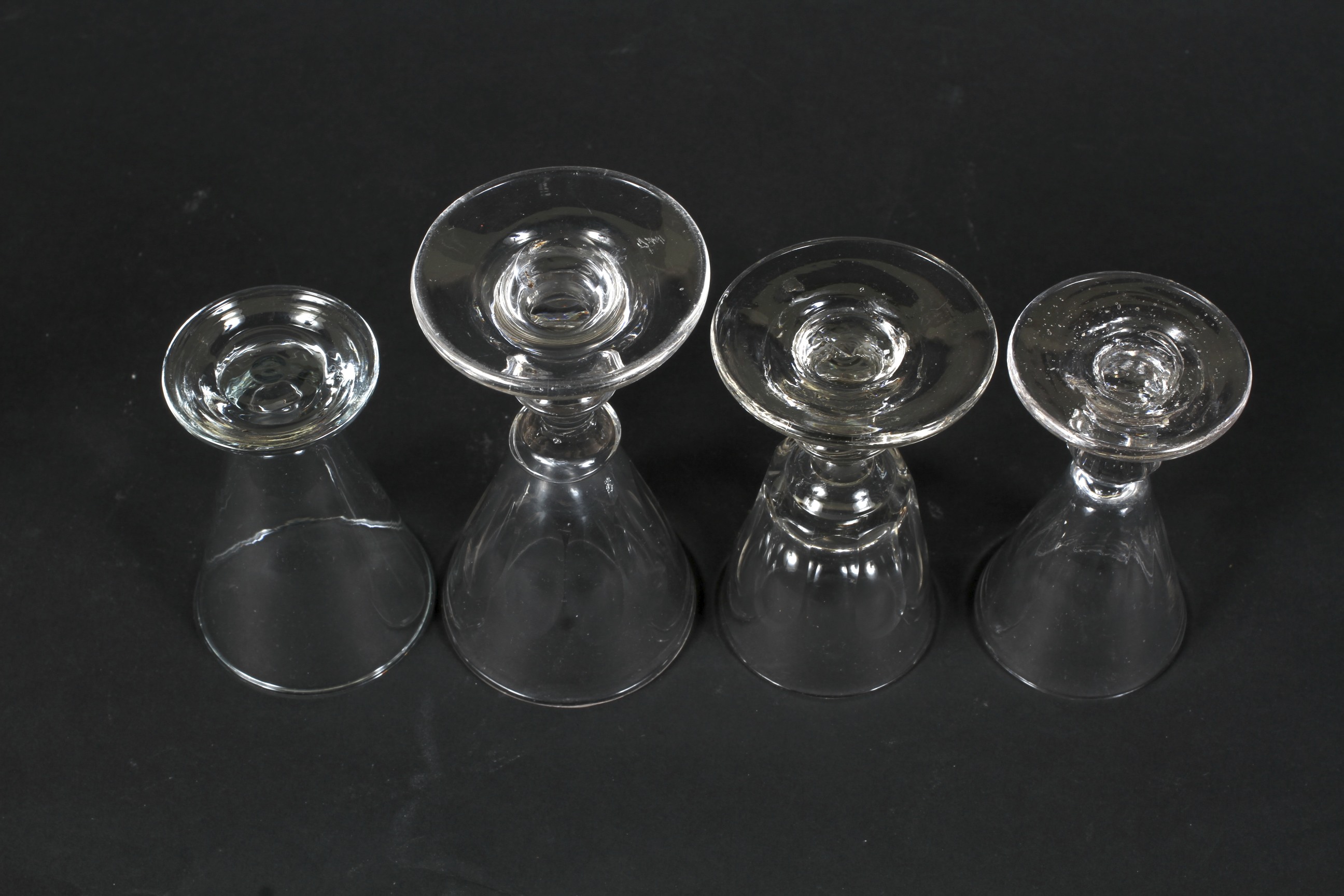 Three 19th century port glasses and a 20th century glass similar. - Image 2 of 2