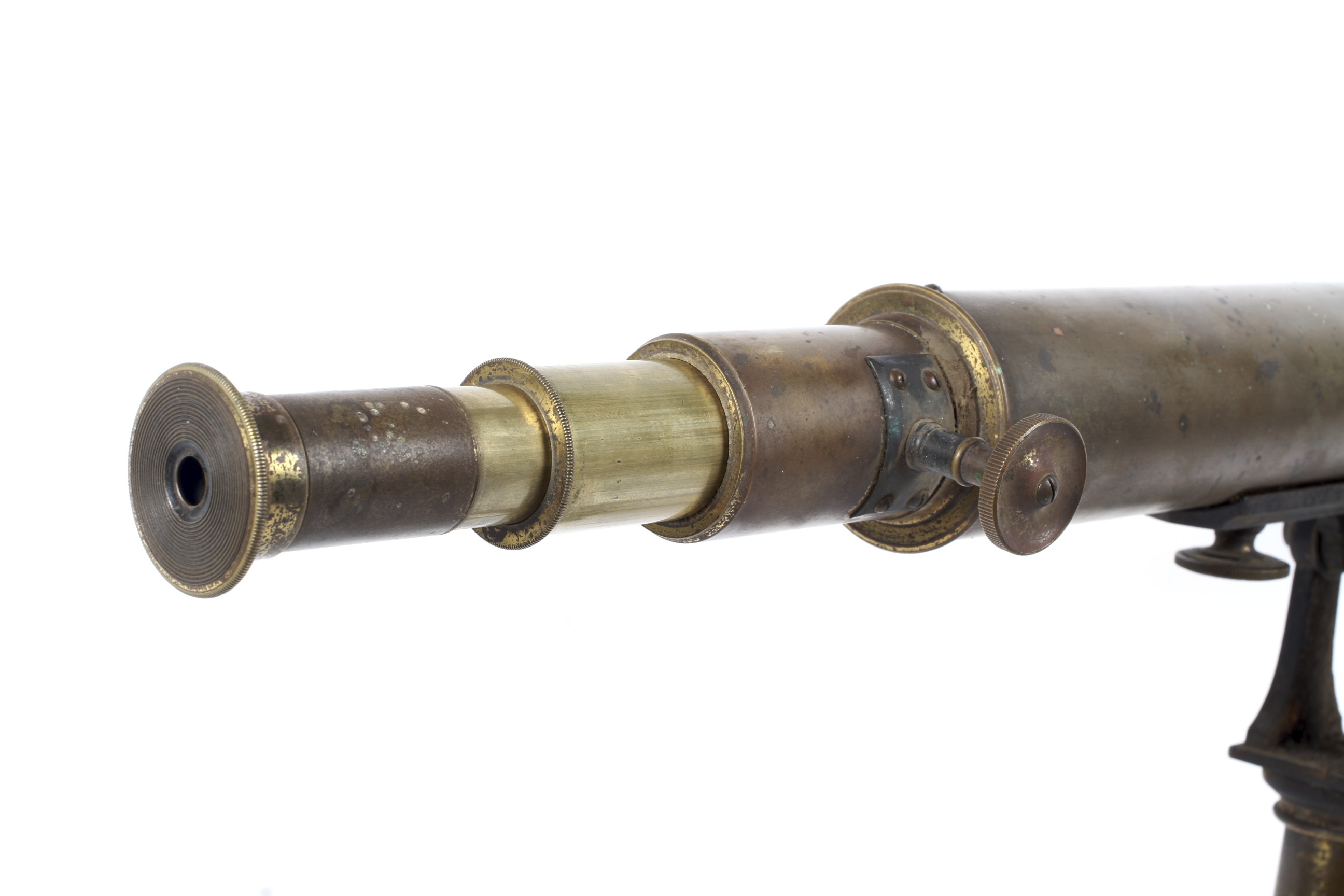 A 19th century brass three drawer telescope on tripod stand. - Image 2 of 2