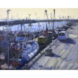 Bernard Evans (1929), New-Pier, Newlyn, Morning, oil on canvas.