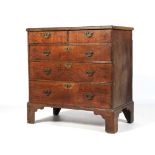 A late 18th century oak chest of drawers.