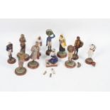 A collection of terracotta figures of Indian origin.