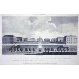 A framed print of The South West View of The Royal Hospital.