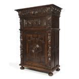 An 18th century style oak court cupboard.