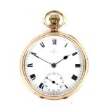 A 9ct gold open faced gentleman's Coventry Astral pocket watch.