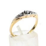 An early-mid 20th century gold and diamond five stone ring.