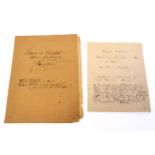 An important collection of autographed working notes for the composer Richard Wagner's 1841 novella