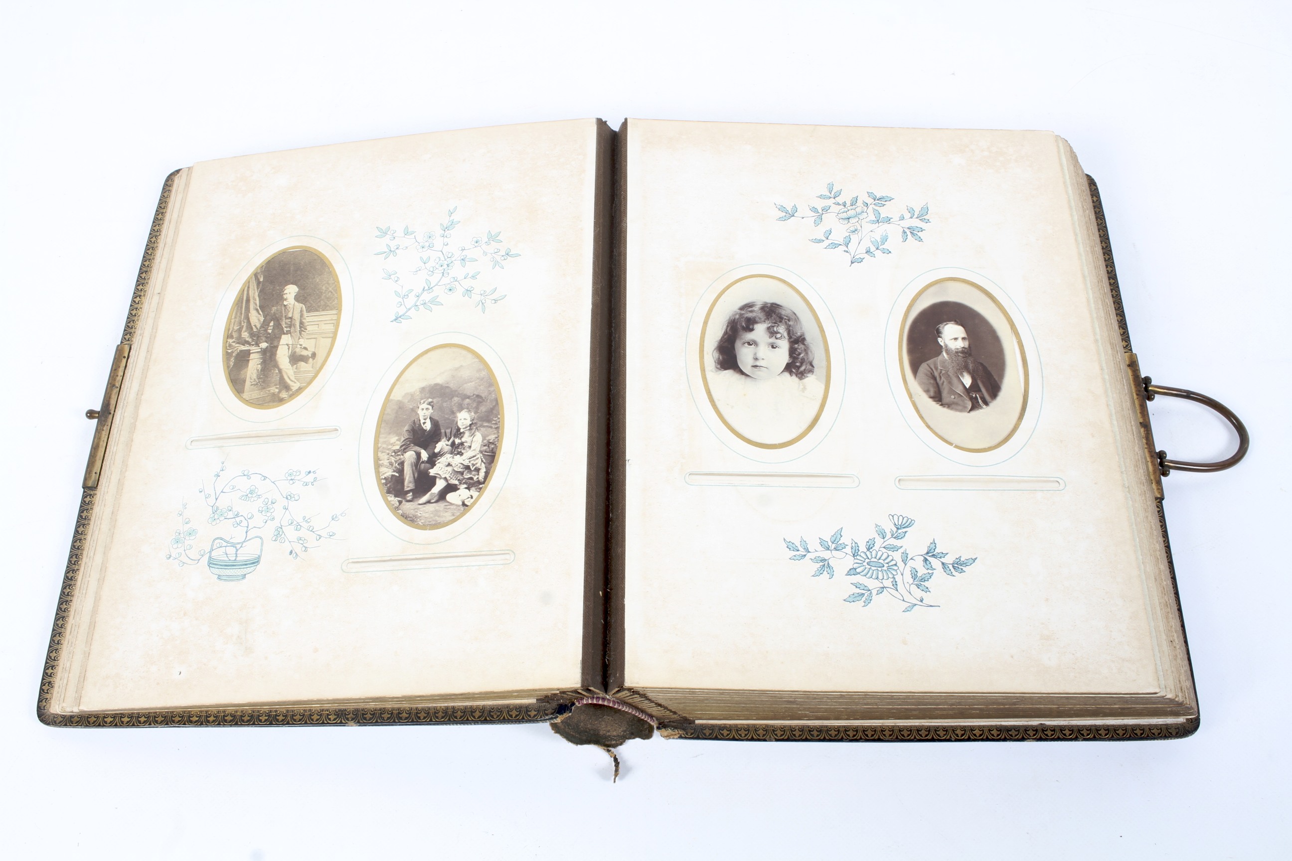 A Victorian leather bound photo album titled Porcelain, Pottery and Portraits. - Image 2 of 6