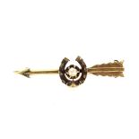 A late Victorian gold and half-pearl brooch.