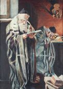 Thomas Goldstern 1929, gouache and watercolour on paper, Judaica: Silent Prayer.
