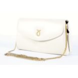 A Launer of London cream leather clutch bag.
