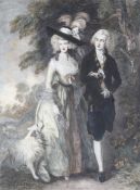 After Thomas Gainsborough (1727-1788), The Morning Walk, coloured etching.