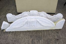 Two possibly 18th/19th century limestone carved pediments.