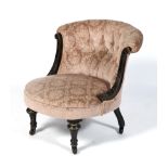 A late Victorian button back tub-shaped chair.