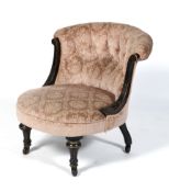 A late Victorian button back tub-shaped chair.