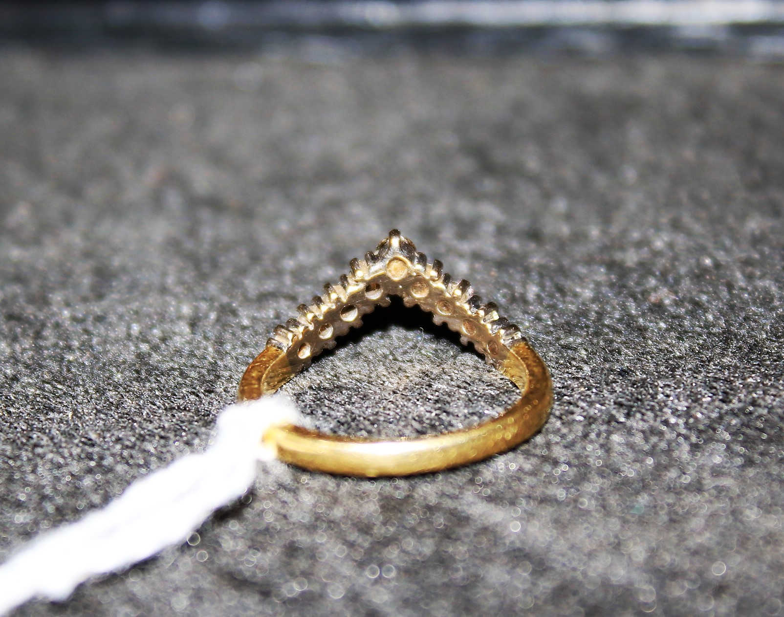 A modern 18ct gold and diamond nine stone wishbone ring. - Image 8 of 8