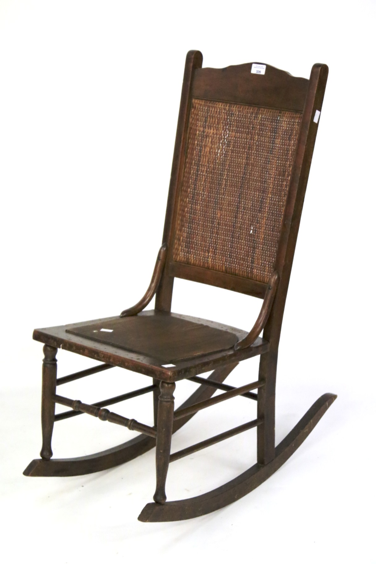 A 20th century mahogany rocking chair.