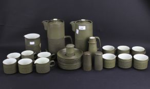 A Denby six setting part tea service and coffee service.