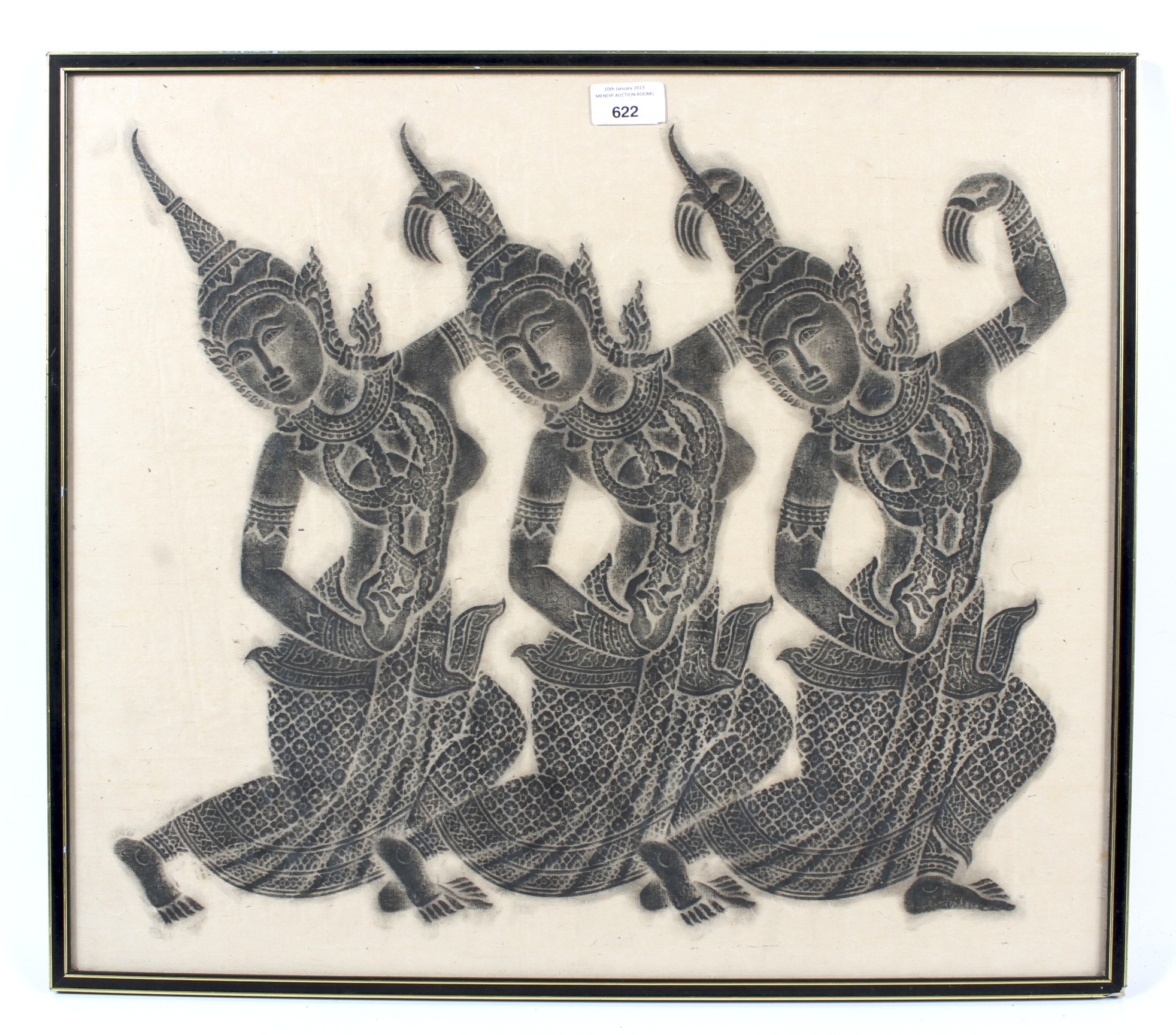 A print depicting three Thai dancers. 55cm x 47.