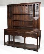 An 18th/19th century oak open dresser. T