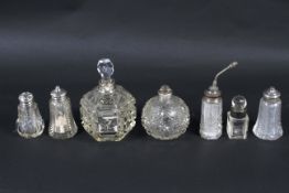 A group of silver and white metal mounte
