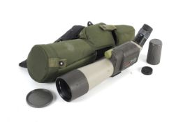 A Kowa TS-611 spotting scope. With a 20X - 40X eye piece, case and front and rear lens caps.