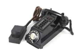 A vintage circa 1940s GPO black Bakelite intercom office telephone.