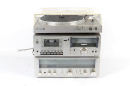 A vintage Sony stereo hi-fi separates music system.