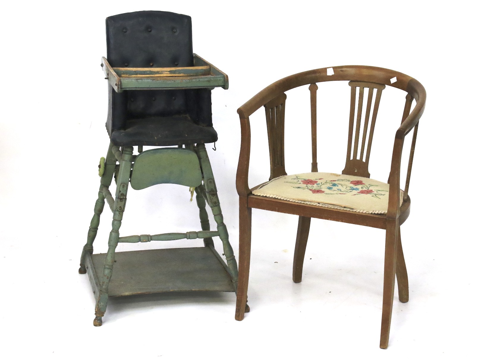 Two antique chairs. Comprising a Victori