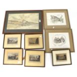 An assortment of eight prints and pictur