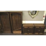 A pair of pine two door cupboards. With