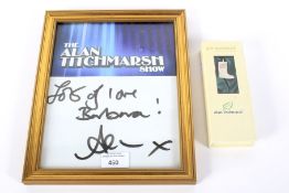 An Alan Titchmarsh framed autograph and
