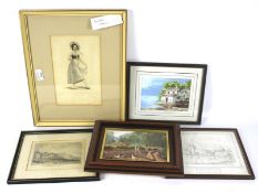 Assorted prints, paintings and engraving