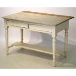 A Victorian marble top white painted pin