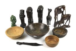 An assortment of contemporary carved tre